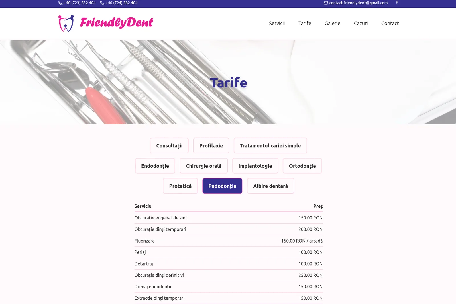 Tarife filtrate pe categorie