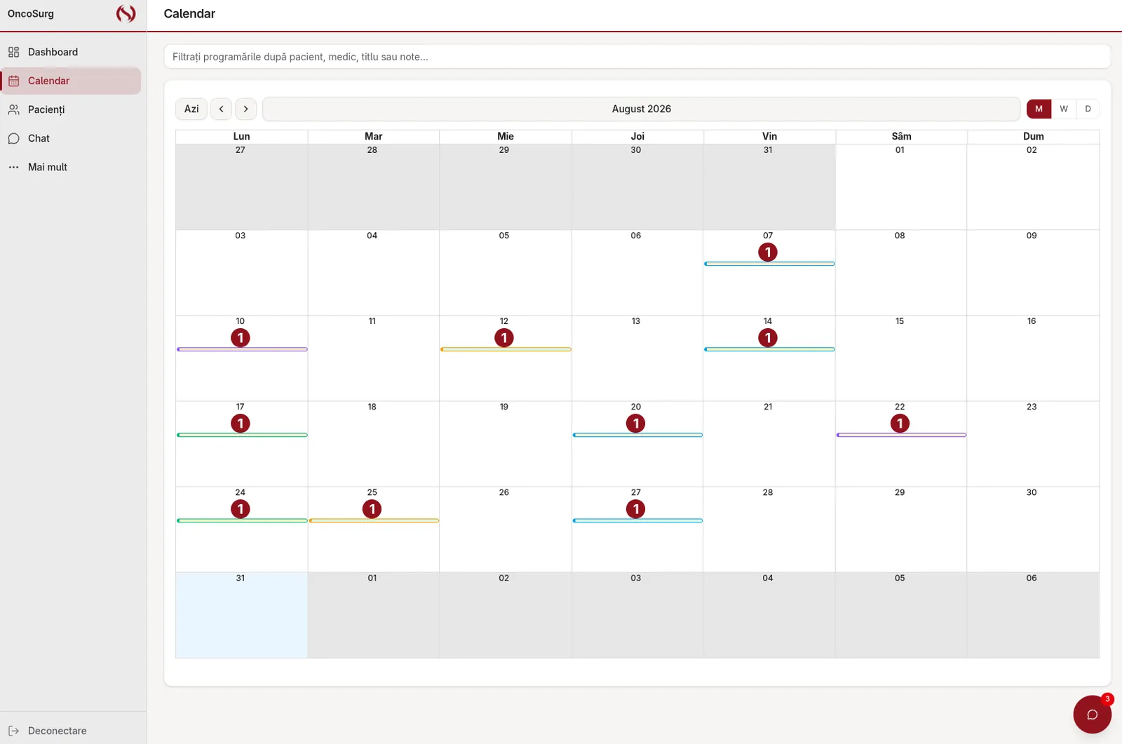 Calendarul cabinetului